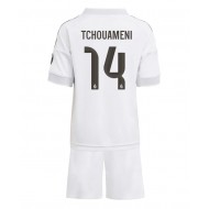 Real Madrid Aurelien Tchouameni #14 Domáci Detský futbalový dres 2025-26 Krátky Rukáv (+ trenírky)
